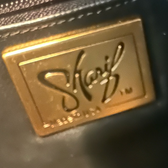 Vintage SHARIF shoulder bag Black patchwork accents pristine condition - Picture 7 of 9